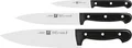 Produktbild: ZWILLING Twin Chef Messer-Set, 3-teilig (Spick-/Garniermesser 10 cm, Kochmesser 20 cm, Fleischmesser 16 cm), Rostfreier Spezialstahl/Kunststoff-Griff im Nietendesign, Schwarz