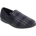 Produktbild: Zedzzz Herren Harley Hausschuhe / Pantoffeln mit Filz, kariert DF821 (43 EUR) (Marineblau kariert) - Blau - 43