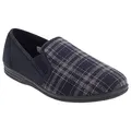 Produktbild: Zedzzz Herren Harley Hausschuhe/Pantoffeln mit Filz, kariert (43 EUR) (Marineblau kariert)
