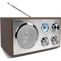 Produktbild: Blaupunkt RXN 180 Nostalgieradio in zeitlosem Holz-Design, mit PLL-UKW-FM-Radio, Bluetooth, AUX-IN, einfache Bedienung, hochwertige Drehregler & Holzkorpus für kraftvollen Klang, Walnuss