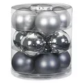 Produktbild: Magic Weihnachtskugeln Glas 8cm 12 STK. Christbaumkugeln (Hazy Grey - Grau)