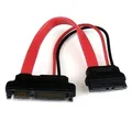 Produktbild: StarTech.com Slimline SATA auf SATA Adapter mit Strom Buchse/Stecker - SATA-Adapter - Serial ATA 150/300/600 - Slimline SATA 13-polig (W) - 22-poliges SATA (M) - Rot (SLSATAADAP6)