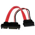 Produktbild: StarTech.com Slimline SATA auf SATA Adapter mit Strom Buchse/Stecker 15cm - SATA-Adapter - Serial ATA 150/300/600 - Slim