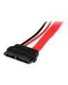 Produktbild: StarTech.com 6in Slimline SATA to Adapter with Power F/M SATA-Adapter Serial ATA 150/300/600 13-polig W bis 22-poliges M Rot (SLSATAADAP6)