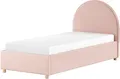 Produktbild: Vipack Boxbett Moon, mit Lattenrost und Stauraum, modernes Design (gerundetes Kopfteil und in 2 Breiten erhältlich), inkl. Massivholz Füßen in natur, 3 Stoff Farben zur Auswahl