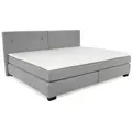Produktbild: Boxspringbett Family 240 x 200 cm Stoff Grau Hellgrau