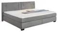 Produktbild: Boxspringbett Doppelbett Hellgrau Mikrofaser TTFK-Matratze Topper 240 x 200 cm