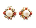 Produktbild: Mugello Paar Ohrclips Clip Gabri Koralle klassischer Antik-Stil altmodisch nostalgisch, Handarbeit aus kleiner florentinischen Manufaktur, Vintageschmuck