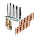 Produktbild: STAHLWERK MIG MAG ALU Verschleißteile Set für AK25 MB25 Schweißbrenner 28-teilig zum Aluminium Schweißen Gasdüsen + Stromdüsen 1,0mm & 1,2mm + Düsenträger