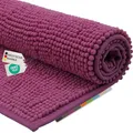 Produktbild: NYVI WC Vorleger NYVISpa Chenille 45x50 cm Lila Ohne Ausschnitt - Badvorleger - rutschfest, Saugfähig, Schnell Trocknend, Fußbodenheizung geeignet, Oeko-TEX, Waschbar, Weich