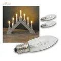 Produktbild: 3x LED E10 Ersatz-Glühbrine klar-spitz f Lichterkette Schwibbogen Glühlampe warm