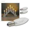 Produktbild: 3er Pack Ersatz LED Riffelkerze klar E10, Glühbirne Topkerze für Lichterkette