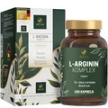Produktbild: VITACTIV Arginin Komplex - L-Arginin Kapseln Hochdosiert - Mit Citrullin, Ginseng, Kalium plus B Vitamine für Blutdruck & Blutbildung - Vegan, Zuckerfrei - Laborgeprüft, 180 Arginin Kapseln
