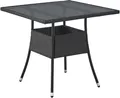 Produktbild: Juskys Polyrattan Gartentisch Yoro eckig - wetterfest 80x80 cm Outdoor Tisch - Schwarz