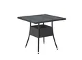 Produktbild: Juskys Polyrattan Gartentisch Yoro eckig - wetterfest Outdoor Beistelltisch 80x80 cm - Schwarz