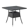 Produktbild: Juskys Polyrattan Gartentisch Yoro wetterfest - Balkontisch 80x80 cm eckig - Rattan Beistelltisch mit Glasplatte - Kleiner Tisch für Balkon - Schwarz