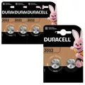 Produktbild: 4x Duracell Knopfzelle Lithium CR2032 DL2032 3V Batterien 2er Blister