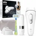 Produktbild: Braun IPL Silk Expert Pro 3 Haarentfernungsgerät Damen, 2 Aufsätze, sichtbare Haarentfernung, Designed In Germany, Gesichtshaarentferner, Alternative zu Laser Haarentfernung, PL3139, Weiß/Silber
