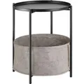 Produktbild: Tectake Beistelltisch Canterbury Stahl und Polyester Rund Mit Abnehmbarer Ablage  45 50 x 45 50 x 53 cm Schwarz