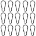 Produktbild: Belle Vous Edelstahl Karabinerhaken mit Schnappverschluss M4 Karabiner Haken (15 STK) - 4cm Schnapphaken Belastbar Schäkel Wetterfest für Außen/Innen für Schlüsselanhänger, Campen, Angeln, Wandern