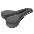 Produktbild: Velo Basic Deep Channel Touringsattel, Fahrradsattel, Herrensattel, Sattel für Männer, O-Zone Full Cut, ARC-TECH stoßabsorbierende Gestellfederung, stabile 2-Komponentenschale, 262x165mm, schwarz