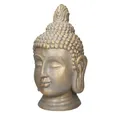 Produktbild: ECD Germany Dekofigur Buddha Kopf Statue für Yoga, Feng Shui, Haus, Wohnung & Garten, Bronzeoptik aus Polyresin, Gartenfigur Skulptur Dekoration Innen/Außen