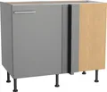Produktbild: Optifit Eckunterschrank Mats825 BxTxH 100 x 58,4 x 87 cm basaltgrau matt zerlegt Anschlag reversibel KFMA UEL116-8+