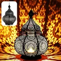 Produktbild: Orientalische Laterne Metall Ziva Schwarz 30cm | Marokkanisches Windlicht Gartenwindlicht | Metalllaterne für draußen als Gartenlaterne, oder Innen als Tischlaterne
