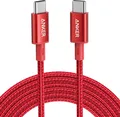 Produktbild: Nylon USB-C zu USB-C 100W Kabel (10 ft) Rot