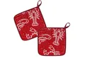 Produktbild: Kracht Topflappen Seafood, (Set, 2-tlg., Set), 2er Set Topflappen, Baumwoll Frottier, ca. 22x22 cm