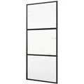 Produktbild: inova Glastür 834 x 1972 mm Klarglas 3 Felder Schwarz mit Studio Glastürbeschlag