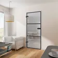 Produktbild: Glastür Loftstyle Loft 834x1972mm Drehtür ESG Zimmertür Innentür klar schwarz