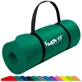 Produktbild: MOVIT Yogamatte XXL Pilates Gymnastikmatte, Yogamatte, Training (Schadstoffgeprüft, mit Verschlussband), 190x100x1,5cm oder 190x60x1,5cm oder 183x60x1,0cm, Größen-, Farbwahl grün 100 cm x 190 cm x 1.5 cm