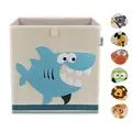 Produktbild: LIFENEY Aufbewahrungsbox Kinder mit Hai Motiv I Spielzeugbox mit Tiermotiv passend für Würfelregale I Ordnungsbox für das Kinderzimmer I Aufbewahrungskorb Kinder