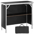 Produktbild: VEVOR Tragbare Messetheke Messetresen, 975 x 385 x 870 mm Messestand Ausstellungs-Thekenständer, Faltbarer Promotion-Bartisch Promotiontheke, Rezeption mit Aufbewahrungsregal, Tragetasche, Schwarz