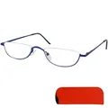 Produktbild: Halb Rund Metall Lesebrille Halbbrille Gratis Etui und Brillenputztuch Edelst...