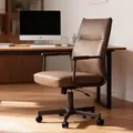 Produktbild: Duhome Schreibtischstuhl Ergonomisch Drehbar Bürostuhl Höhenverstellbar mit Armlehnen Drehstuhl mit Rollen für Büro Arbeitszimmer Office, Braun - Braun