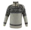 Produktbild: HomeOfSocks Norwegerpullover Hochwertige Norweger Pullover klassisches Design 100% Wolle Rollkragenpullover Reißver Fleecekragen