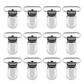 Produktbild: LIHAO 12x Schnuller Clips Metall Schnullerketten Baby Clip Ersatz für Hosenträger 25mm