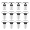 Produktbild: 12x Schnuller Clips Metall Schnullerketten Baby Clip Ersatz für Hosenträger 25mm