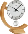Produktbild: AMS 163 Tischuhr Quarz analog mit Pendel modern Holz Buche massiv mit Aluminium