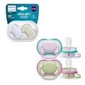 Produktbild: Philips AVENT ultra air Schnuller – Leichte, atmungsaktive Schnuller für Babys im Alter von 0–6 Monaten, BPA-frei mit Transportbehälter als Sterilisator, 2er-Pack, Modell SCF085/24