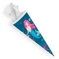 Produktbild: itenga Schultüte Zuckertüte 70cm rund Meerjungfrau Filzverschluss weiß Mädchen