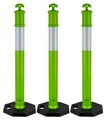 Produktbild: VEVOR 3er Pack Verkehrsleitpfosten, 1140 mm Verkehrssicherheitskegel mit schwerem Fuß und reflektierenden Streifen, robuste Leitpfosten für Baustellen, Parkplätze, Menschenmengen-Kontrolle, grün, Grün, 3 Packungen