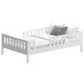 Produktbild: CADANI LARS 2in1 Kinderbett Jugendbett 120x200 cm Weiß, Rausfallschutz abnehmbar, Zum Jugendbett umbaubar