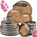 Produktbild: Moritz & Moritz SOLID 24tlg Steinzeug Geschirr Set 6 Personen Beige