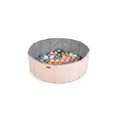 Produktbild: Moni Bällebad faltbar mit 90 Spielbälle 7 cm Durchmesser, Schutzrand, Kinderpool rosa