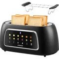 Produktbild: Steinborg XXL 4 Scheiben Toaster Schwarz Lift Funktion Digitales Display Toaster Edler Toaster Breiter Toaster Langer Toaster mit Brötchenaufsatz ... - Schwarz