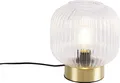 Produktbild: QAZQA - Art Deco Art-Deco-Tischleuchte I Tischlampe I Lampe I Leuchte Messing mit Glas - Karel I Wohnzimmer I Schlafzimmer - Rund - LED geeignet E27