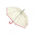 Produktbild: Happy Rain Long AC Regenschirm Transparent mit Smileys – Clear-Rot